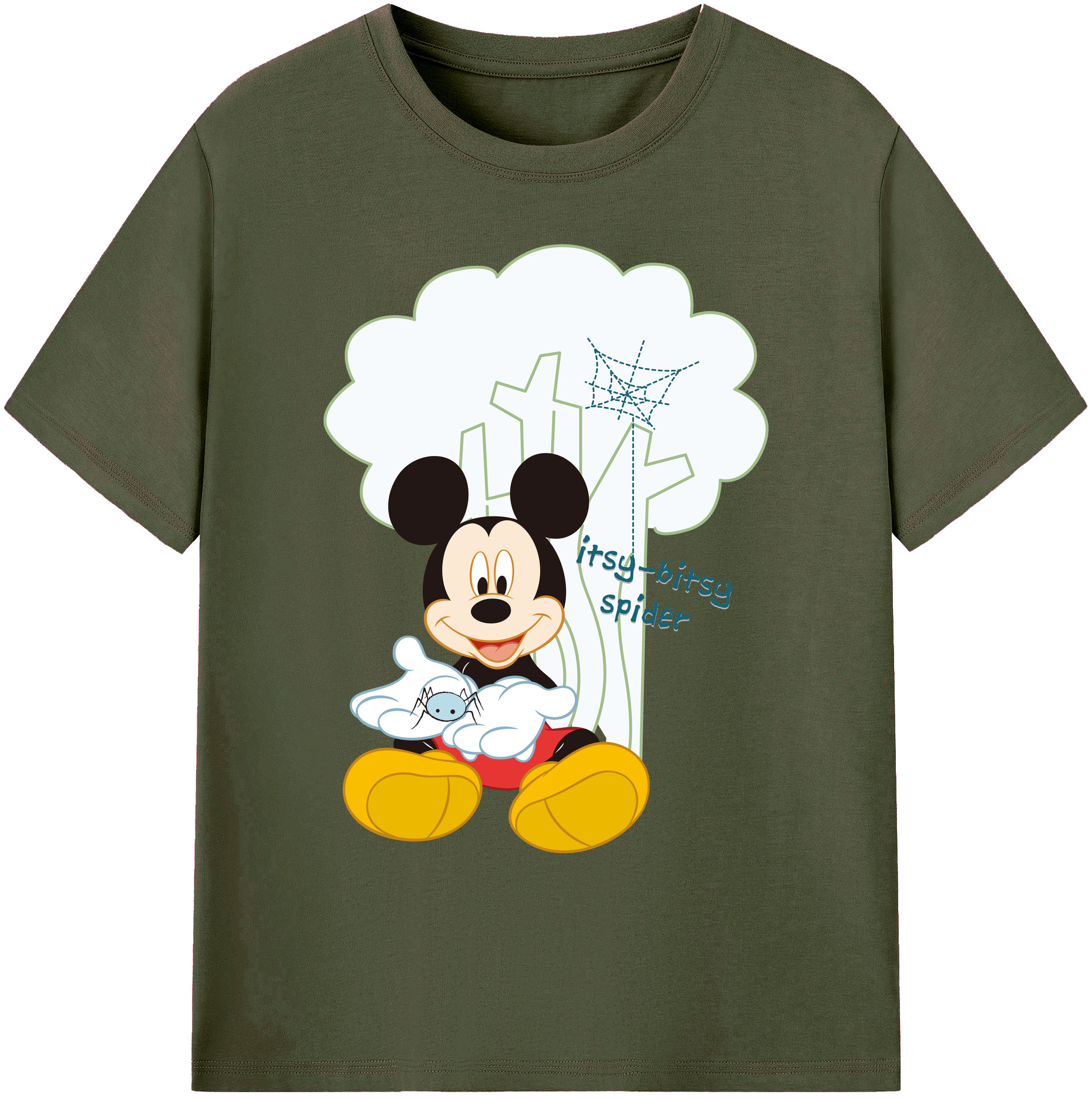 ミッキーマウス Mickey Mouse 綿100％ メンズ半袖Tシャツ｜肌触りやわらか＆通気性